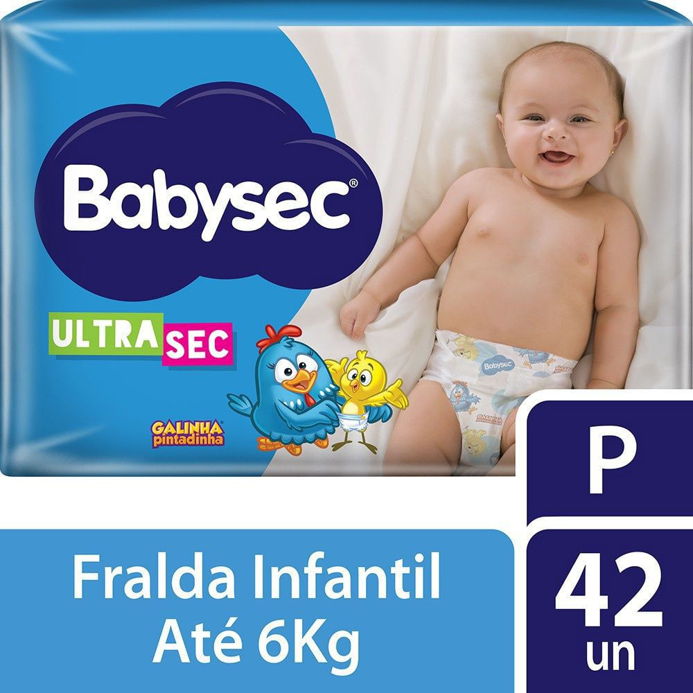 Fralda babysec galinha pintadinha ultrasec P 42 unidades