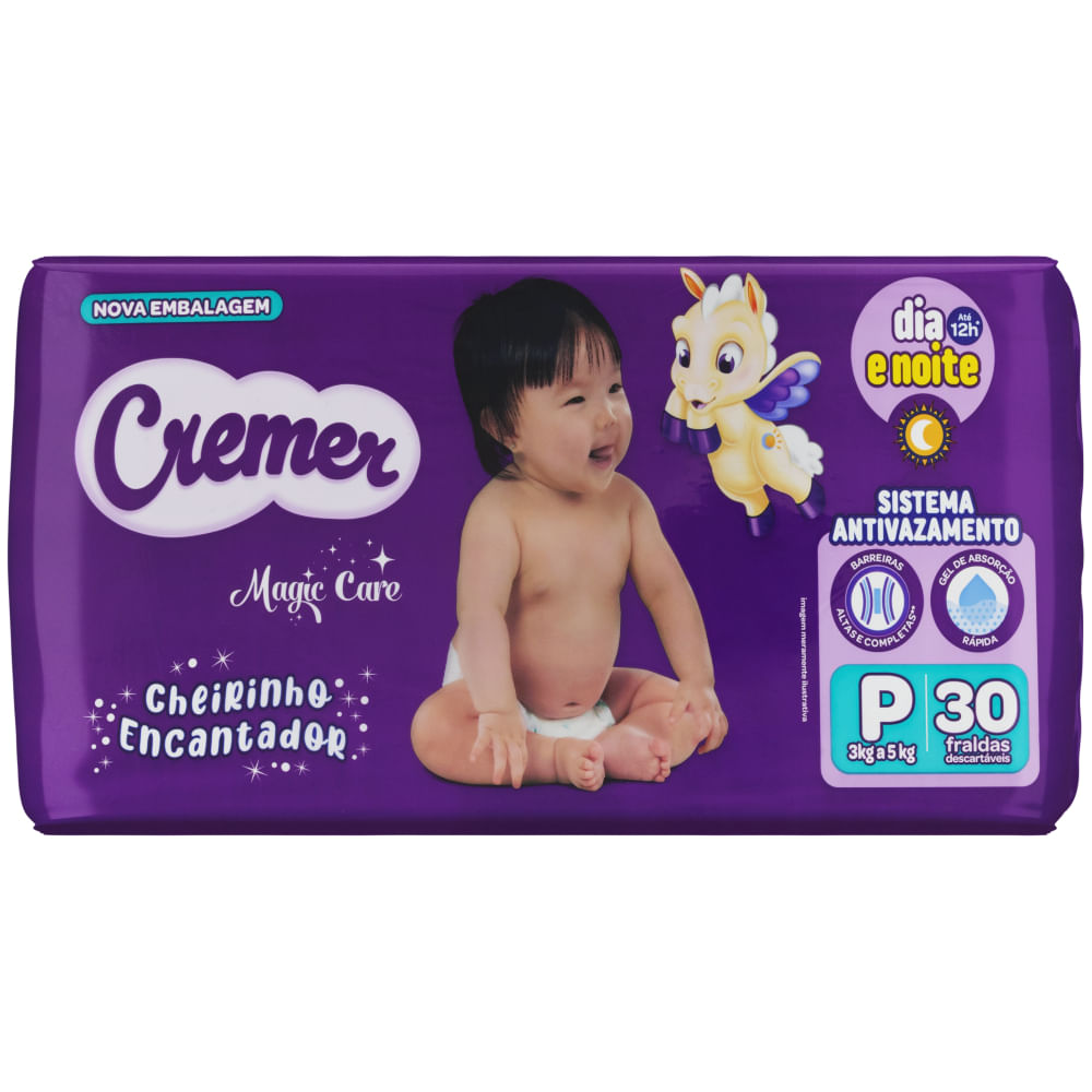 Fralda Descartável 30 Unidades P Cremer Proteção 12h