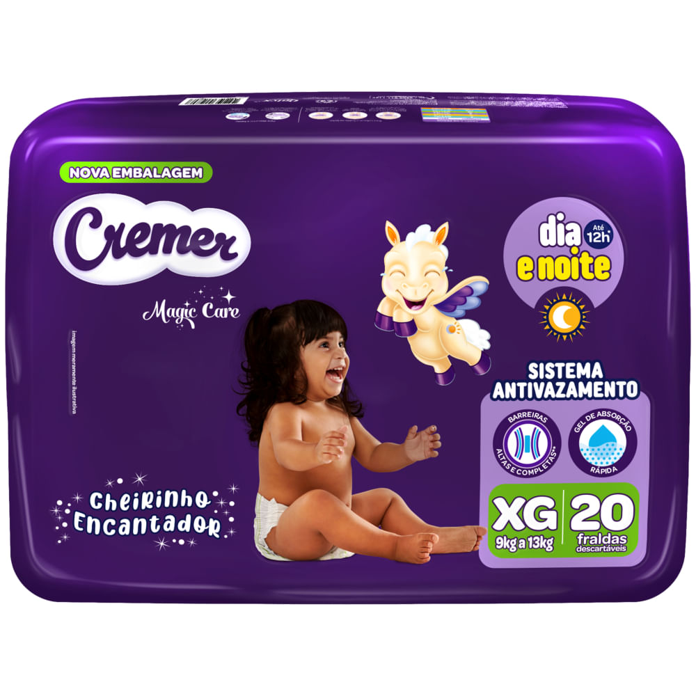 Fralda Descartável Hipoalergênica Cremer Magic Care Jumbo XG 20un