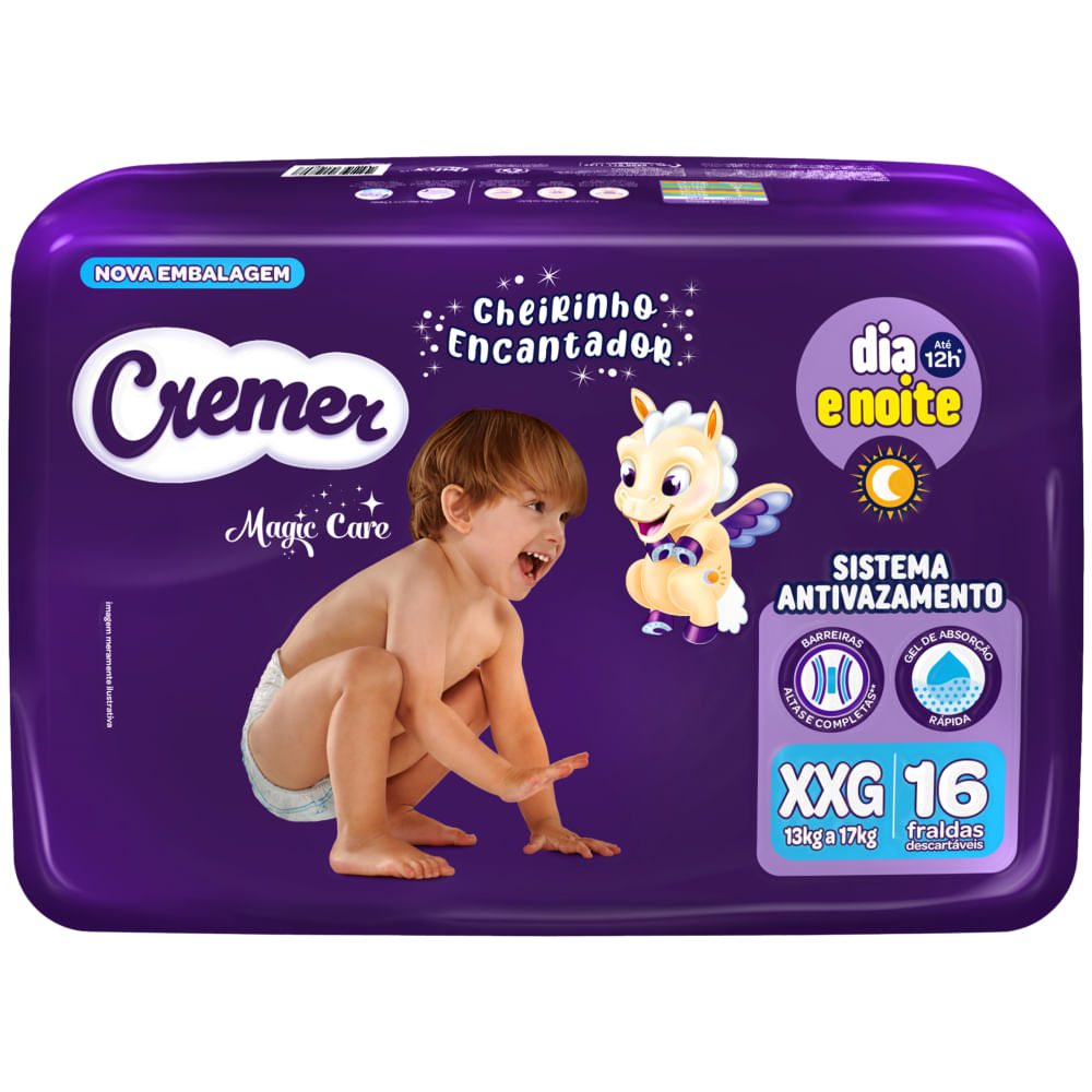 Fralda Descartável 16 Unidades XXG Cremer Proteção 12h