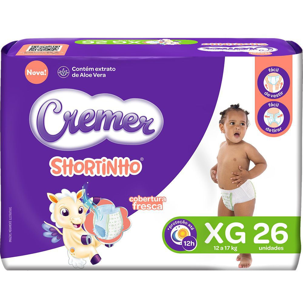 Fralda Descartável Shortinho Cremer Mega XG 26un 12 a 17kg