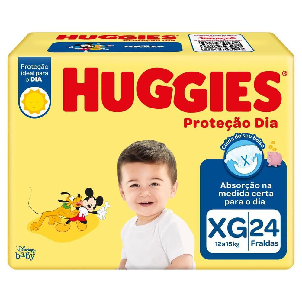 Fralda Descartável Dermatologicamente Testada Huggies Proteção Dia XG 24un