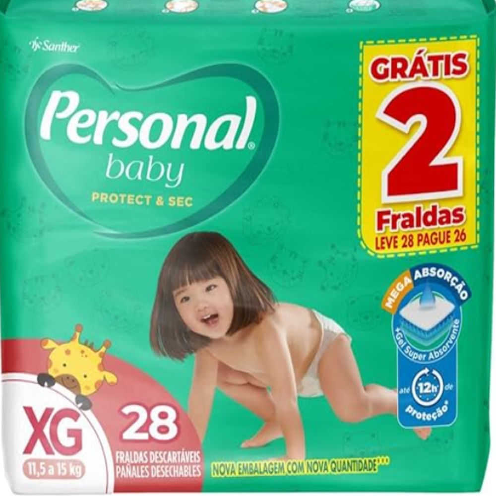 Fralda 28 Unidades XG Personal Protect & Sec Proteção 12h