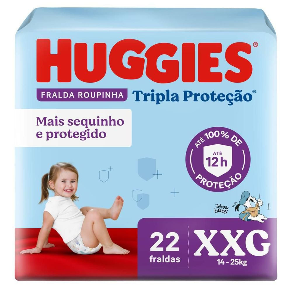 Fralda Roupinha com Aloe Vera Huggies Tripla Proteção 22un XXG