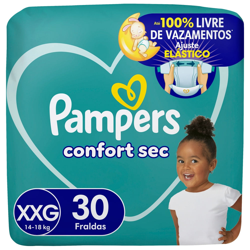 Fralda Descartável Hipoalergênica Pampers Confort Sec 30un XXG